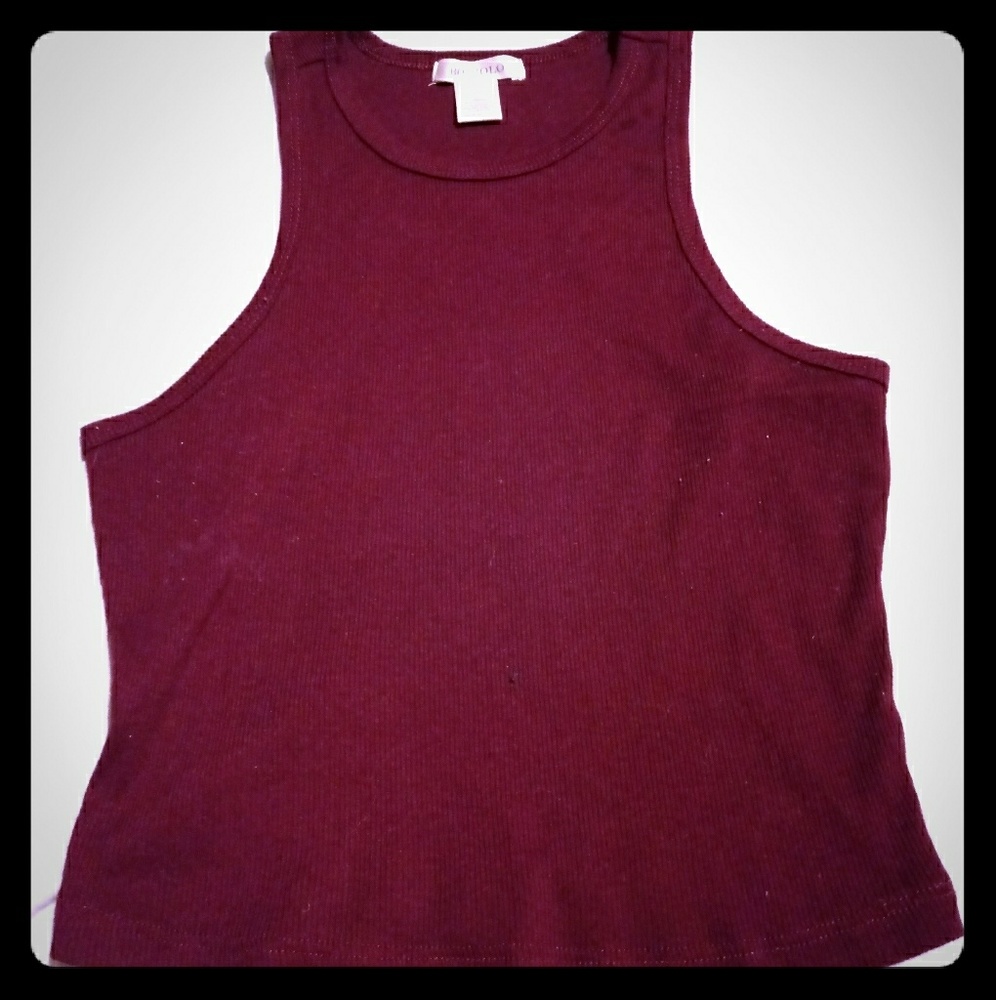 Maroon Tank Crop Top